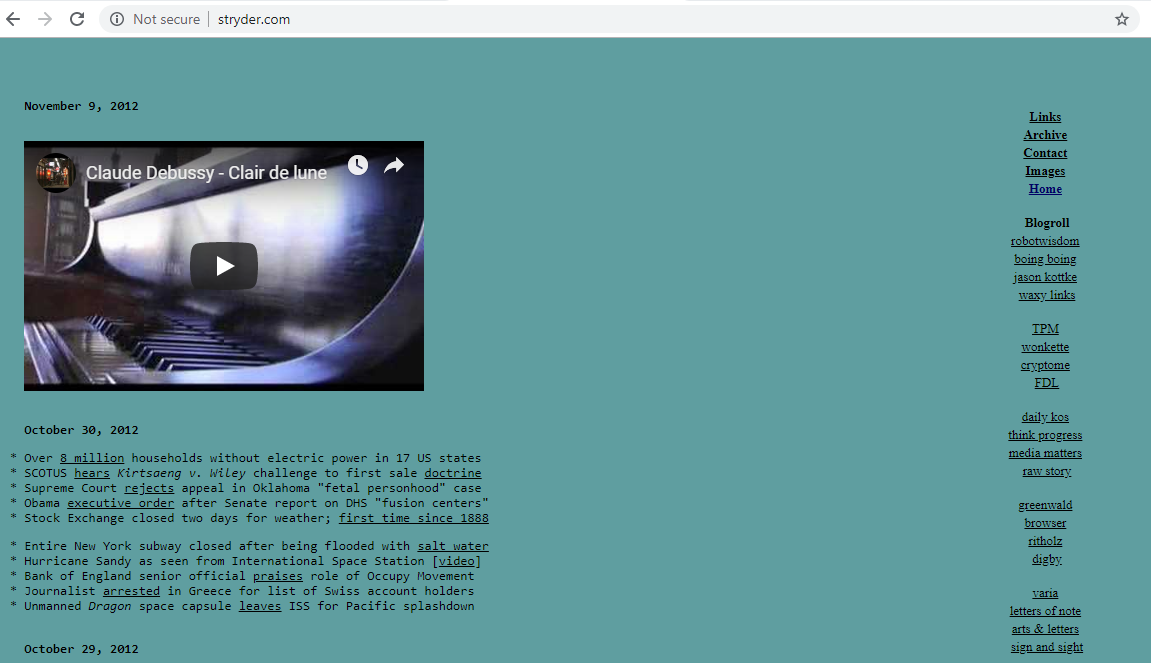 A screenshot of the website, stryder.com
